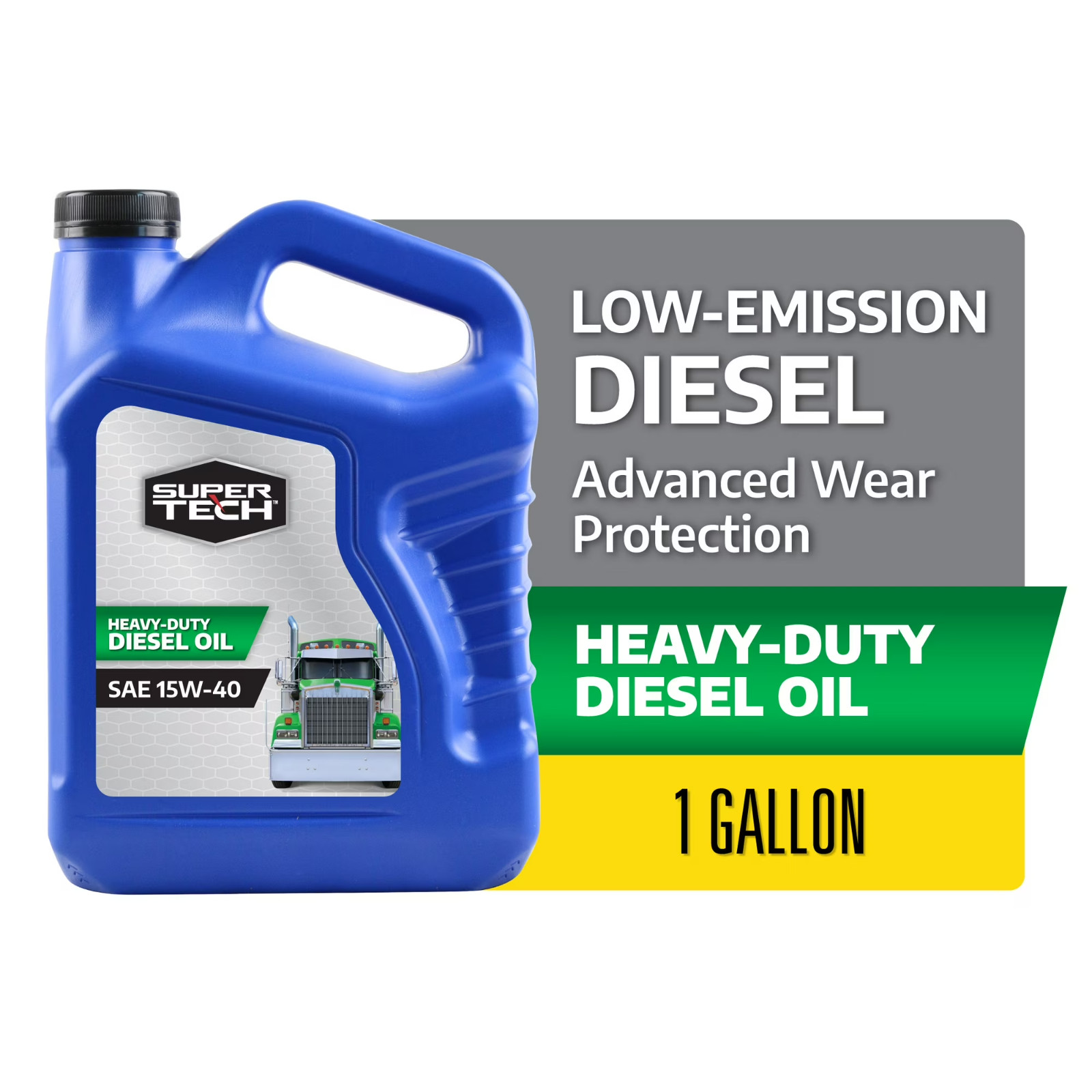 (3 pack) Super Tech Heavy Duty SAE 15W-40 Motor Oil, 1 Gallon
