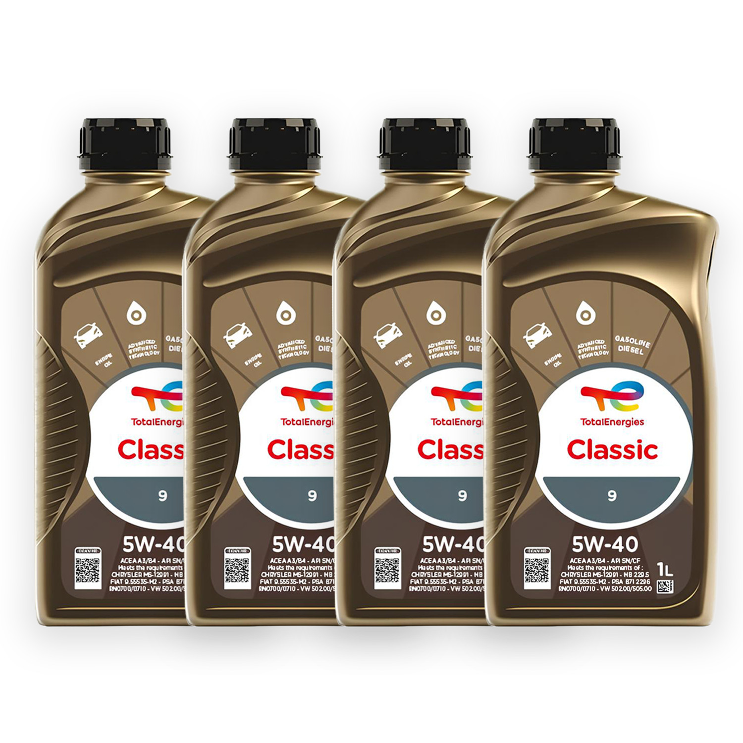 4 LITRE ENGINE OIL TOTAL CLASSIC 9 5W40 API SN/CF MB 229.5 PSA B71 2296 RN0710