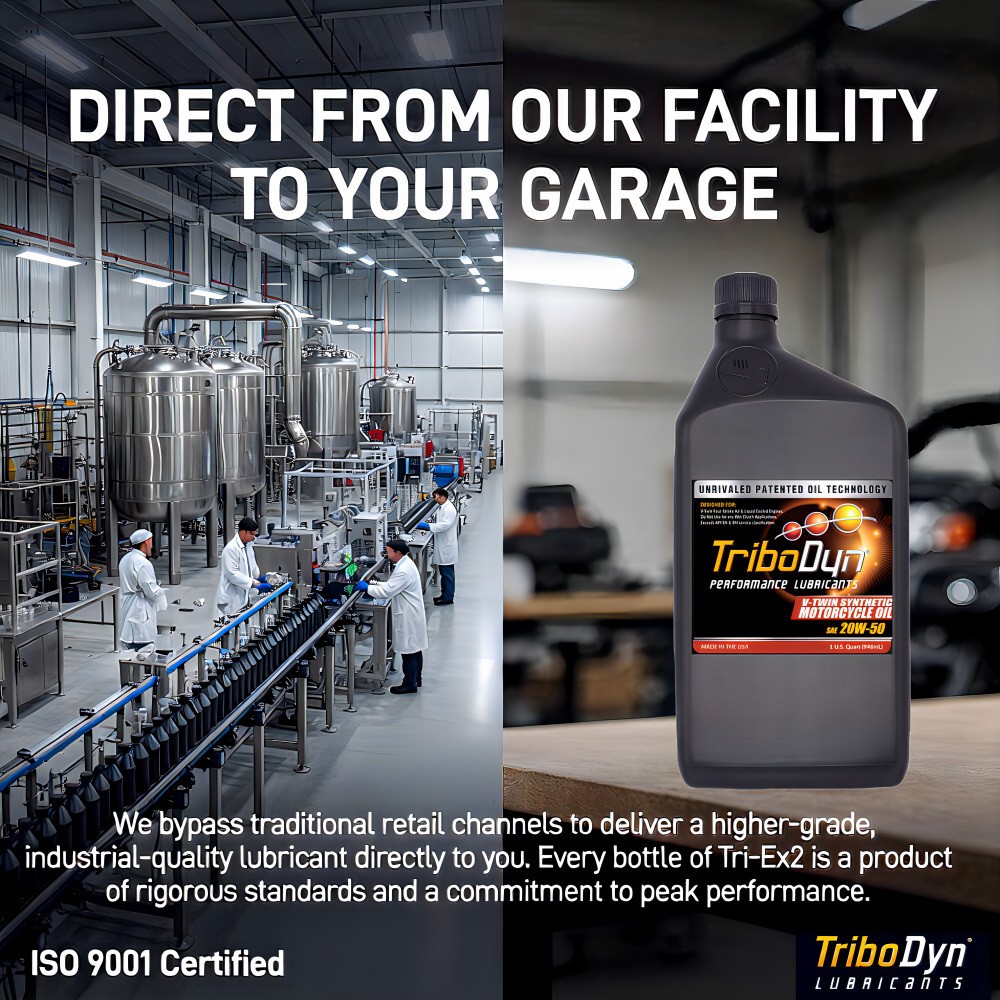 TriboDyn Patented Ceramic 20W-50 Full Synthetic V-Twin Motorcycle Oil – 12 Quart