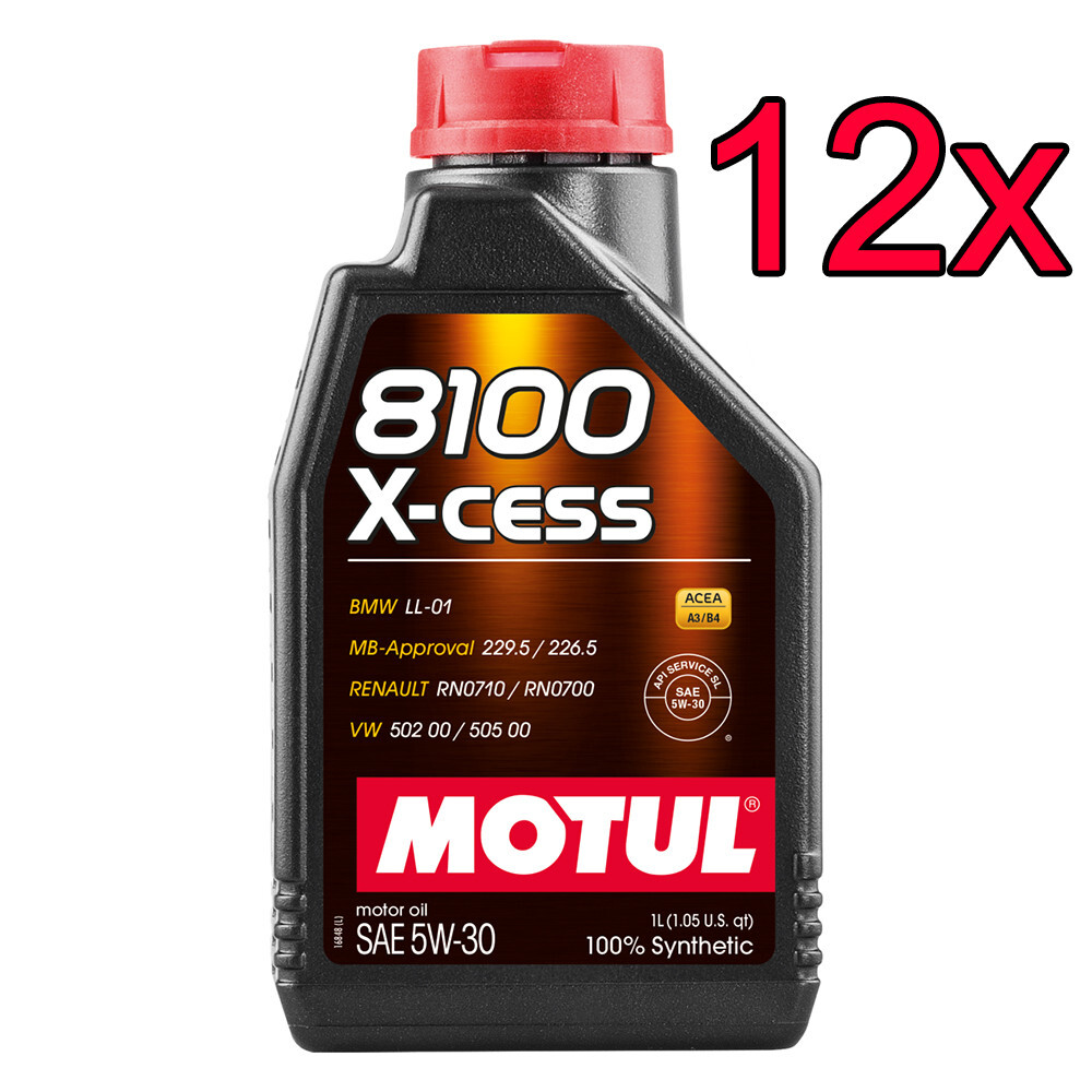 [Case of 12] Motul 8100 X-Cess Full Synthetic 5W-30 Engine Motor Oil 1L