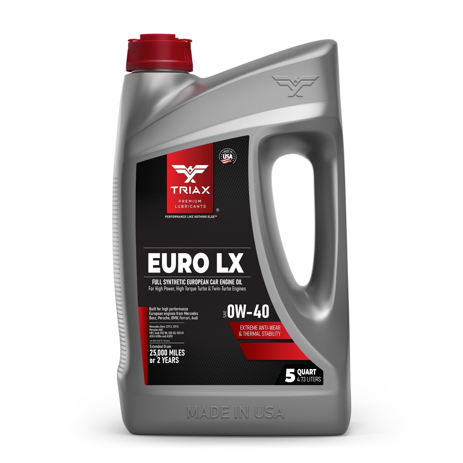 TRIAX Euro LX 0W-40 Full Synthetic OEM Grade Engine Oil (5 Quart)