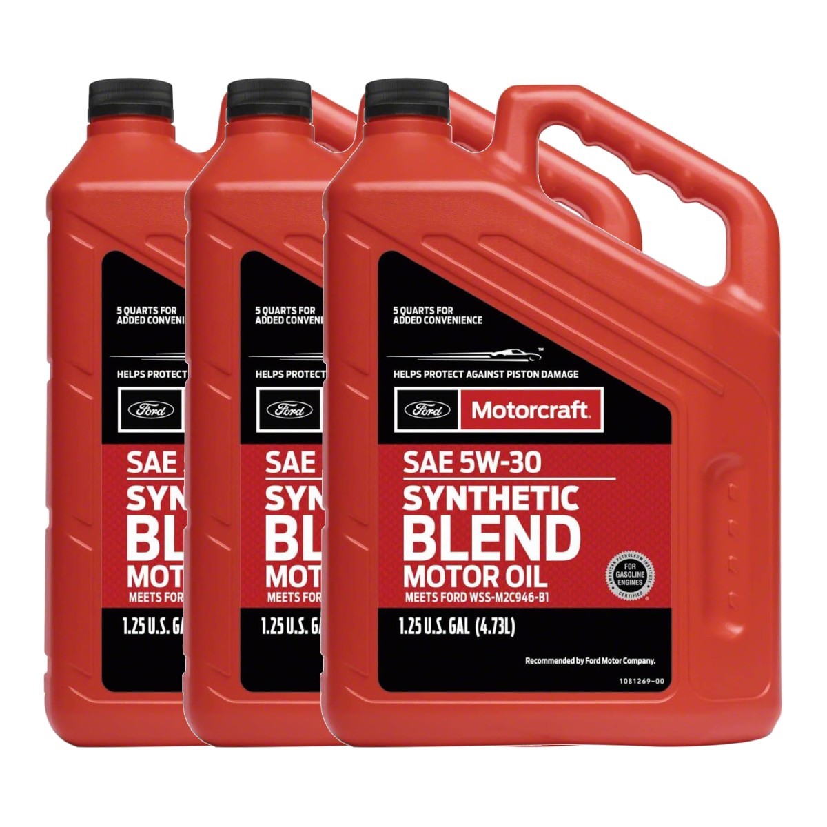 Motorcraft XO5W305Q3SP Premium Synthetic Blend Oil SAE 5W-30, 5 Quarts (3 Pack)