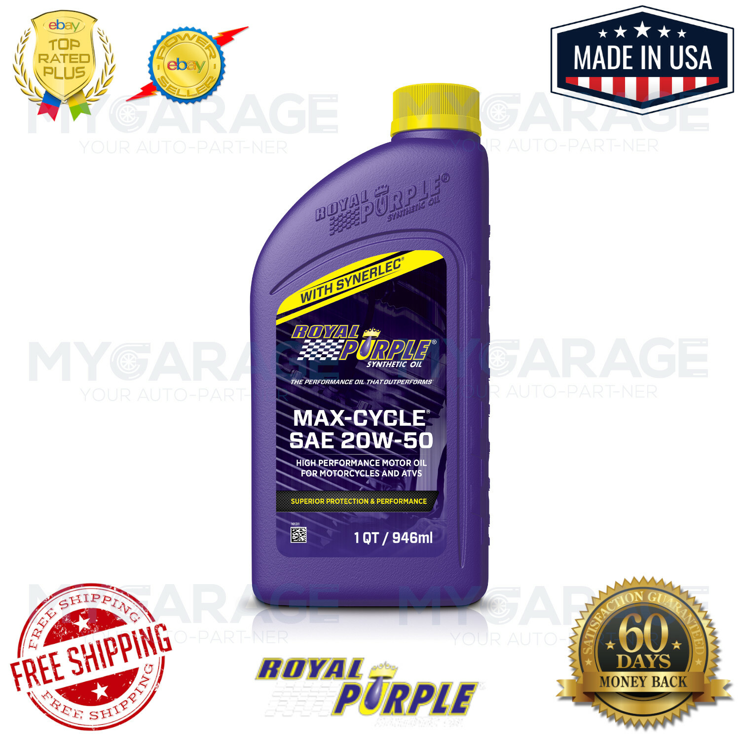 Royal Purple SAE 20W50 Max Cycle Synthetic Motorcycle & ATV Oil 01316