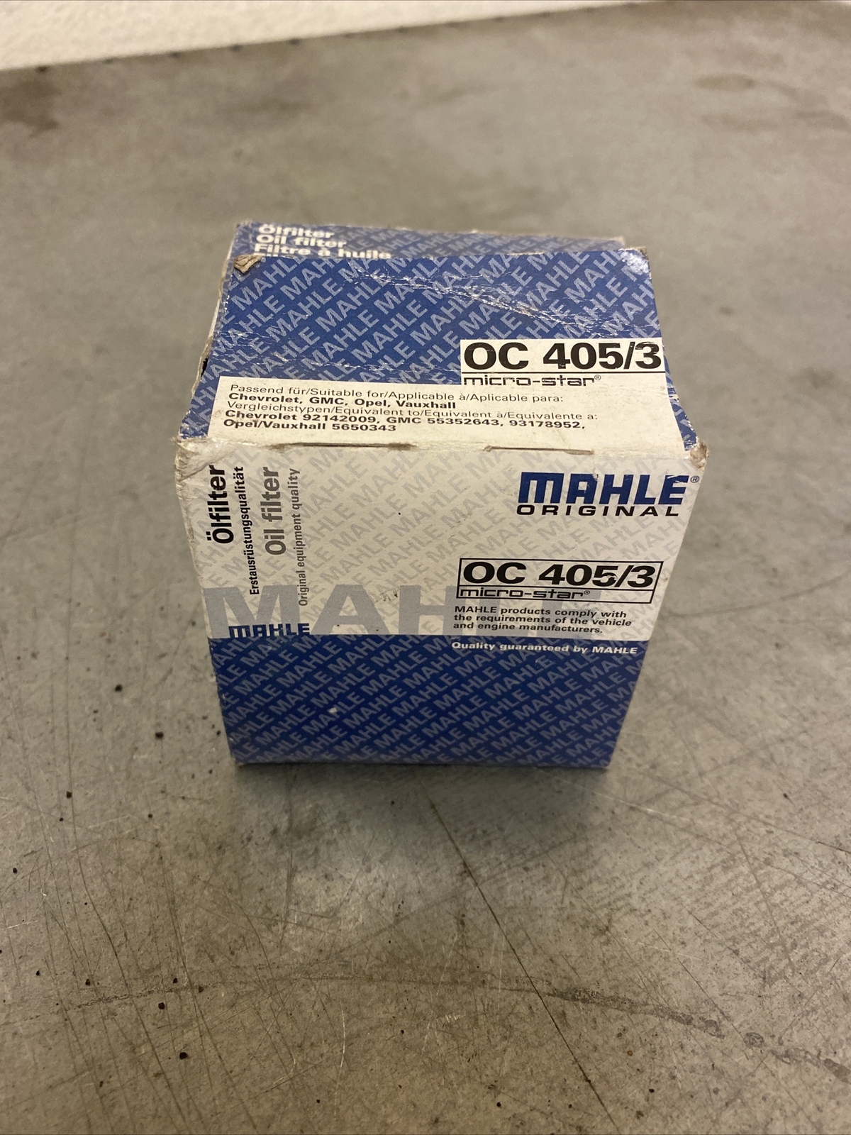 Oil Filter MAHLE KNECHT OC 405/3