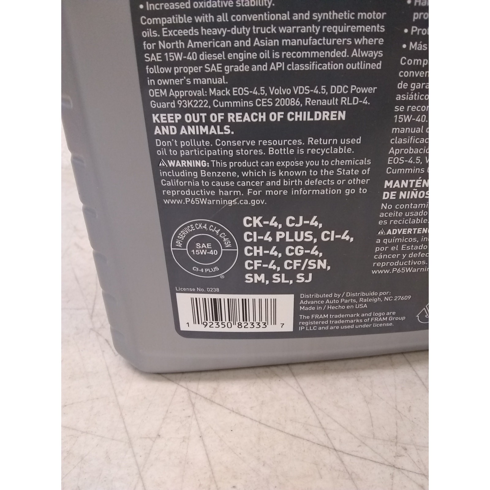 3-Pack FRAM Conventional 15W-40 Diesel Engine Oil, High Soot, 1 Gallon Each