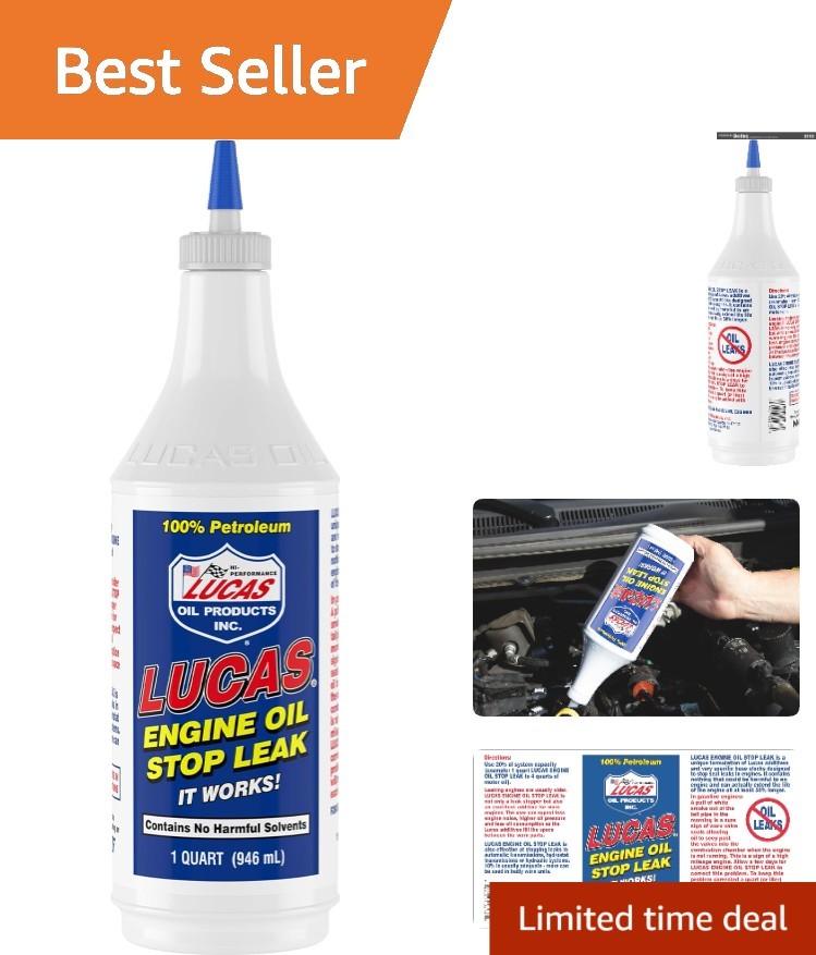 1 Quart Engine Oil Stop Leak – Compatible with All Oil Types, No Solvents