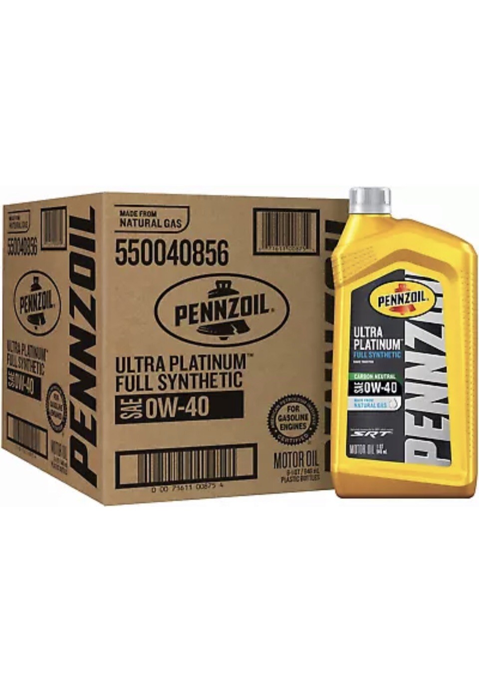 Pennzoil Ultra Platinum Full Synthetic 0W-40 Motor Oil (1 Quart, Case of 6)