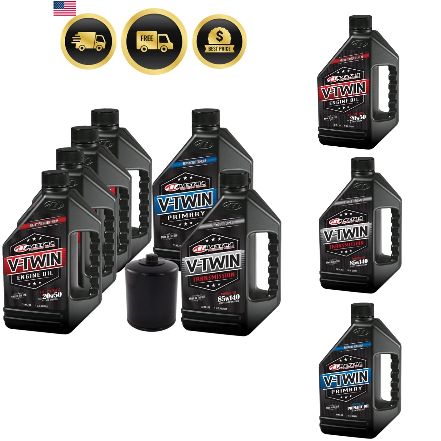 VTTOCK14 Complete Engine Oil Change Kit for V-Twin Full Synthetic Harley Davi…