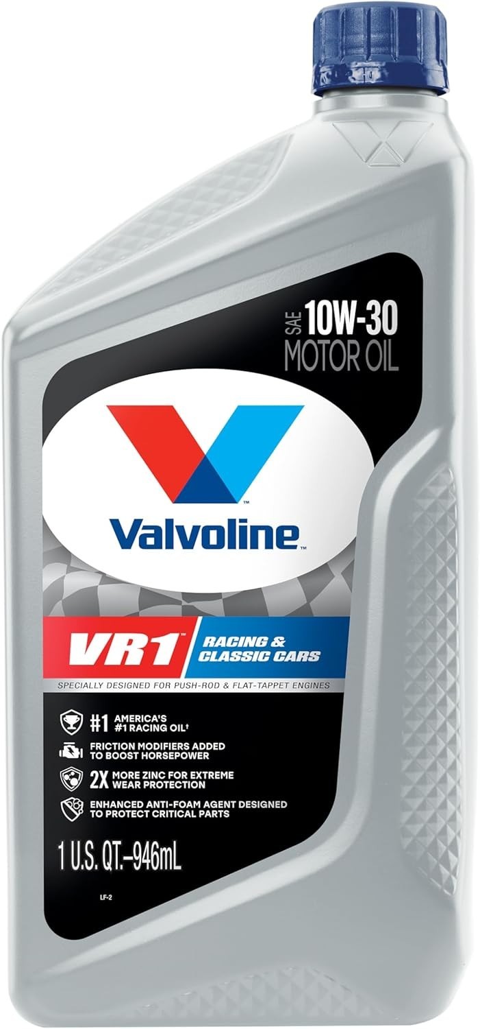Valvoline VR1 Racing SAE 10W-30 Motor Oil 1 QT, Case of 6, 32 Fluid Ounces, NEW