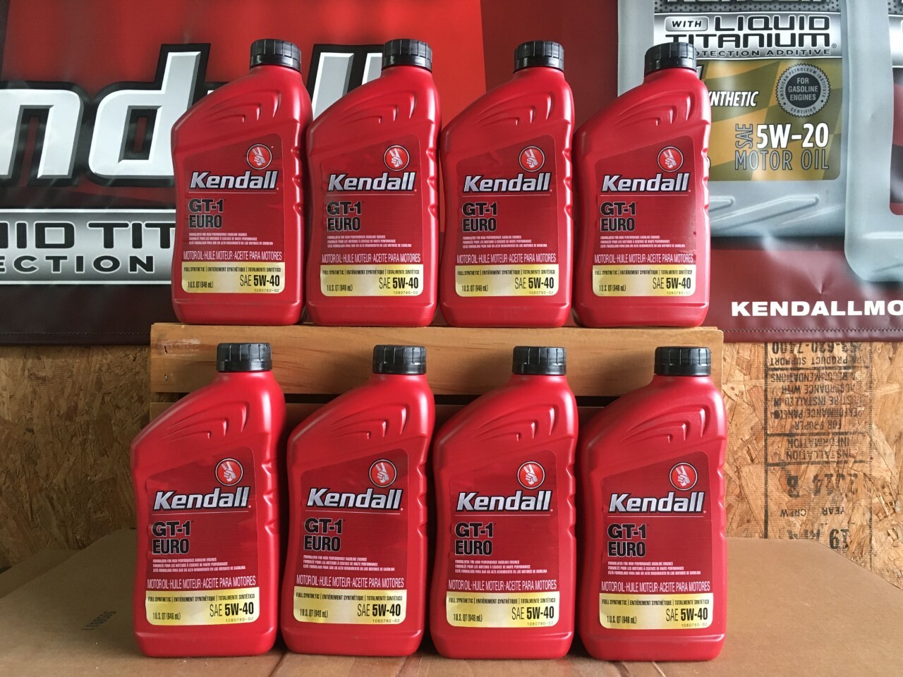KENDALL ENGINE MOTOR OIL 5W40 GT-1 EURO FULL SYNTHETIC 8 QUARTS