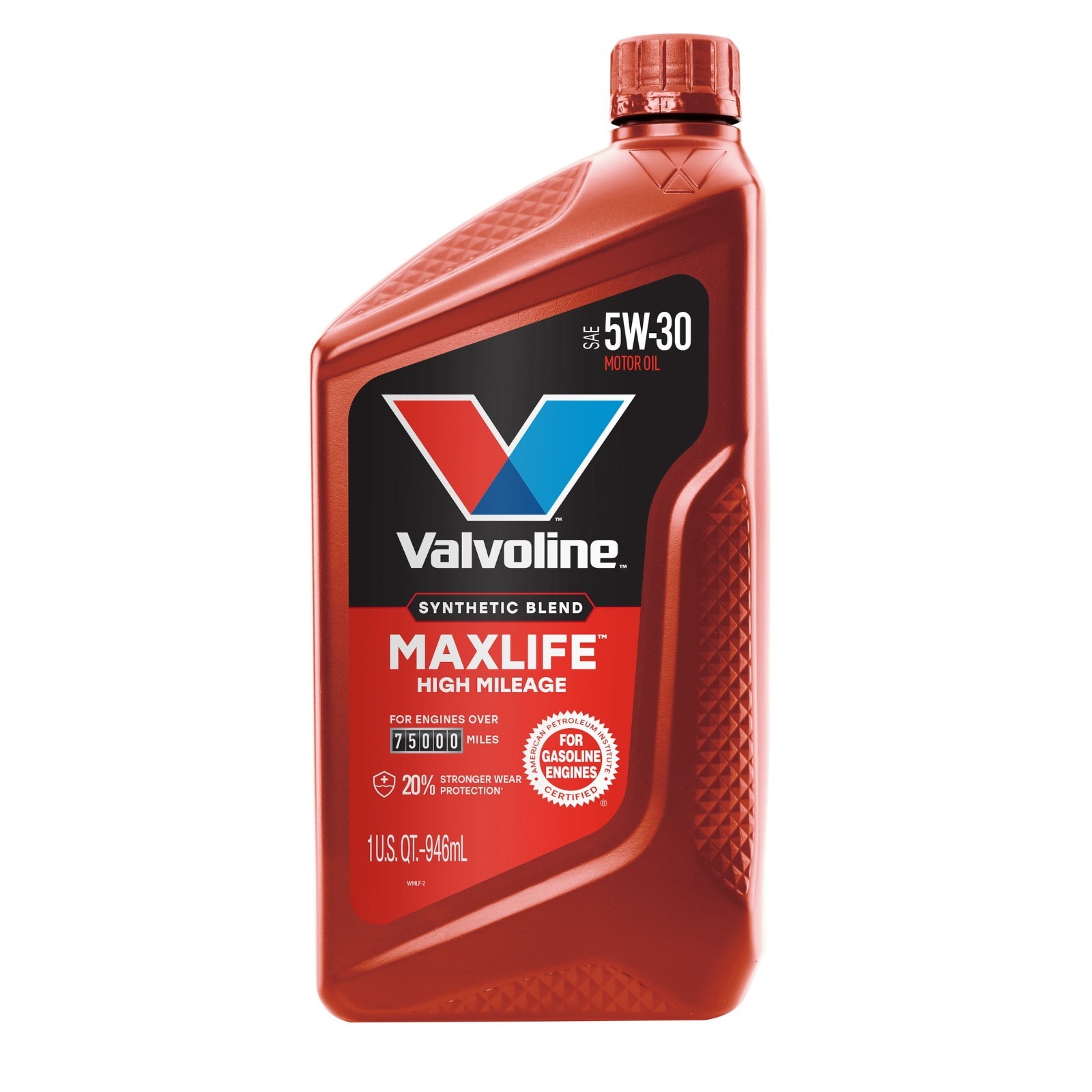 Valvoline High Mileage MaxLife 5W-30 Synthetic Blend Motor Oil, 1 Quart, 4 Pack