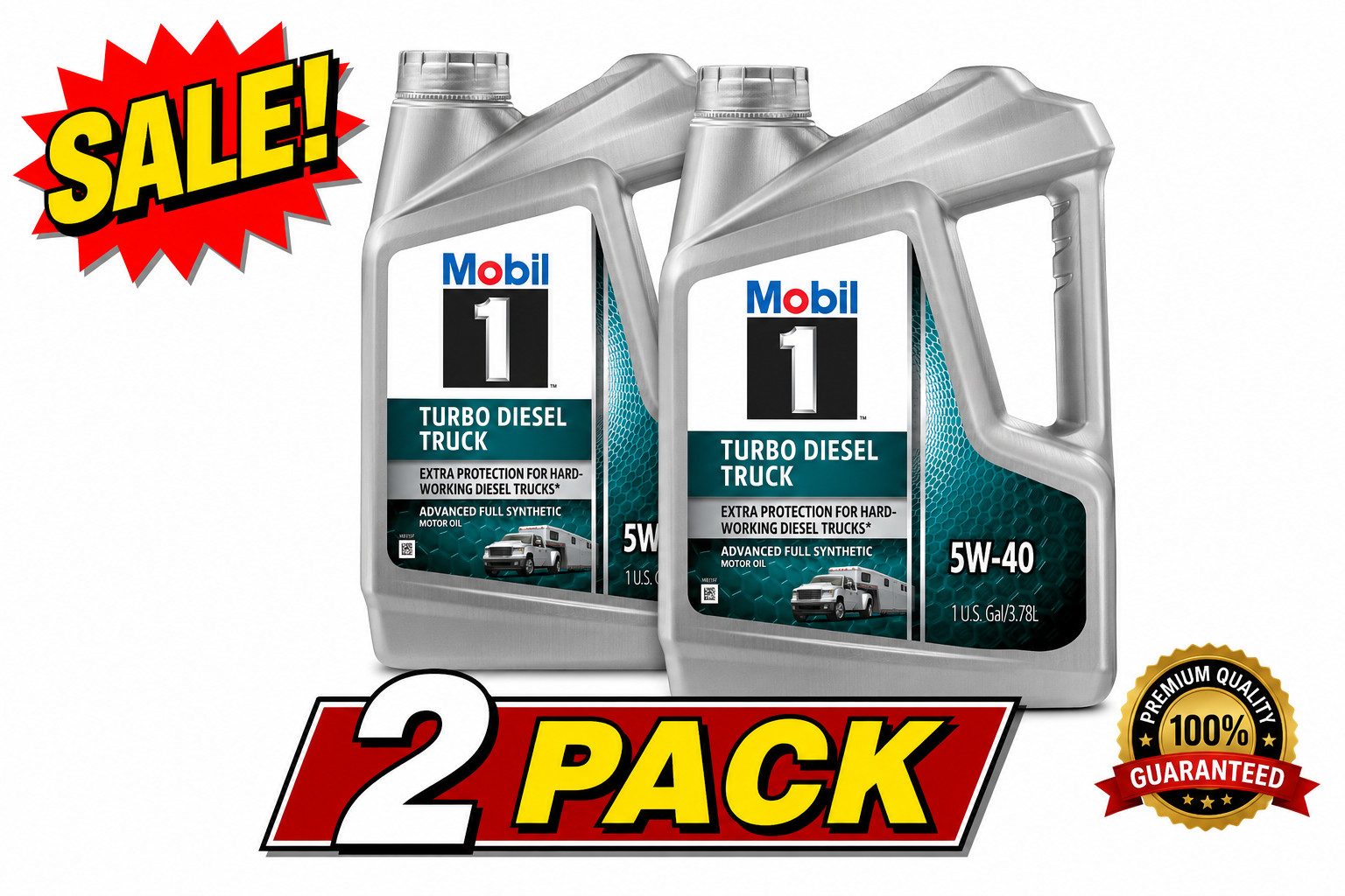 2 PACK-MOBIL 127097 M-1 TD TRUCK 5W40;Mobil 1 Turbo Diesel Truck; Full Synthetic