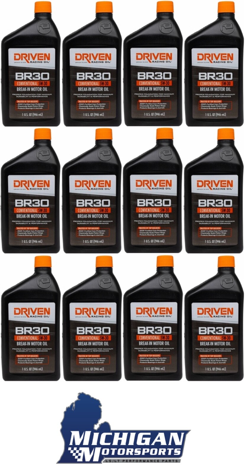 Driven Racing BR30 5W-30 Break in Oil with Zinc 01806 – 12 Quarts