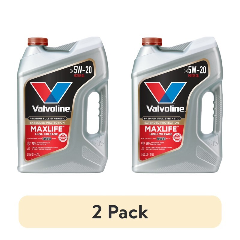 2 Pack Valvoline MaxLife Extended Protection Full Synthetic High Mileage 5W-20