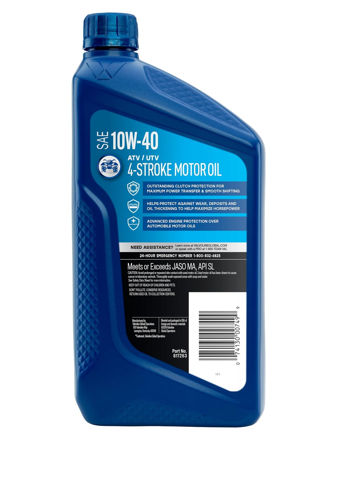 6 PCS 4Stroke ATV/UTV SAE 10W40 Motor Oil 1 QT Case Engine Lubricant