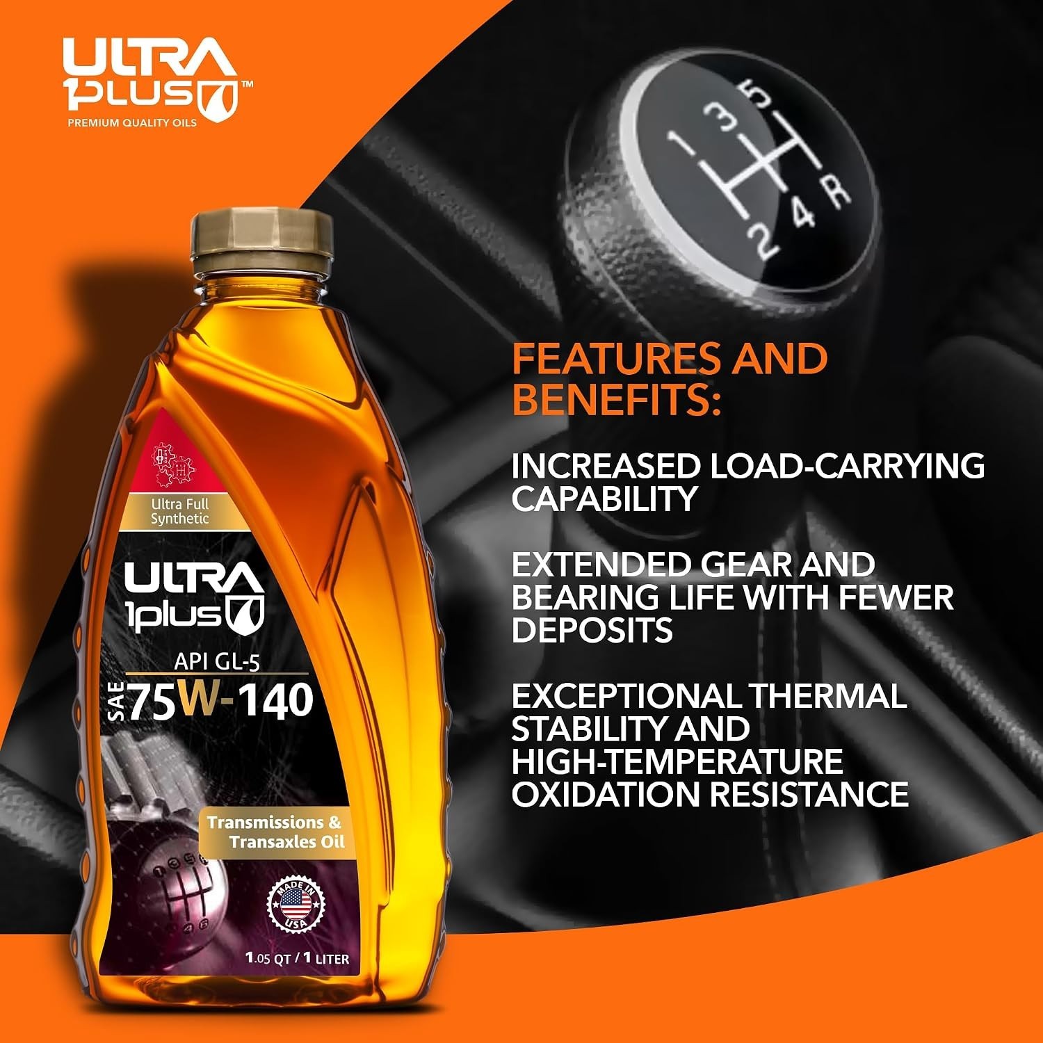 SAE 75W-140 Synthetic Gear Oil API GL-5 3 Quarts | Extreme-pressure synthetic…