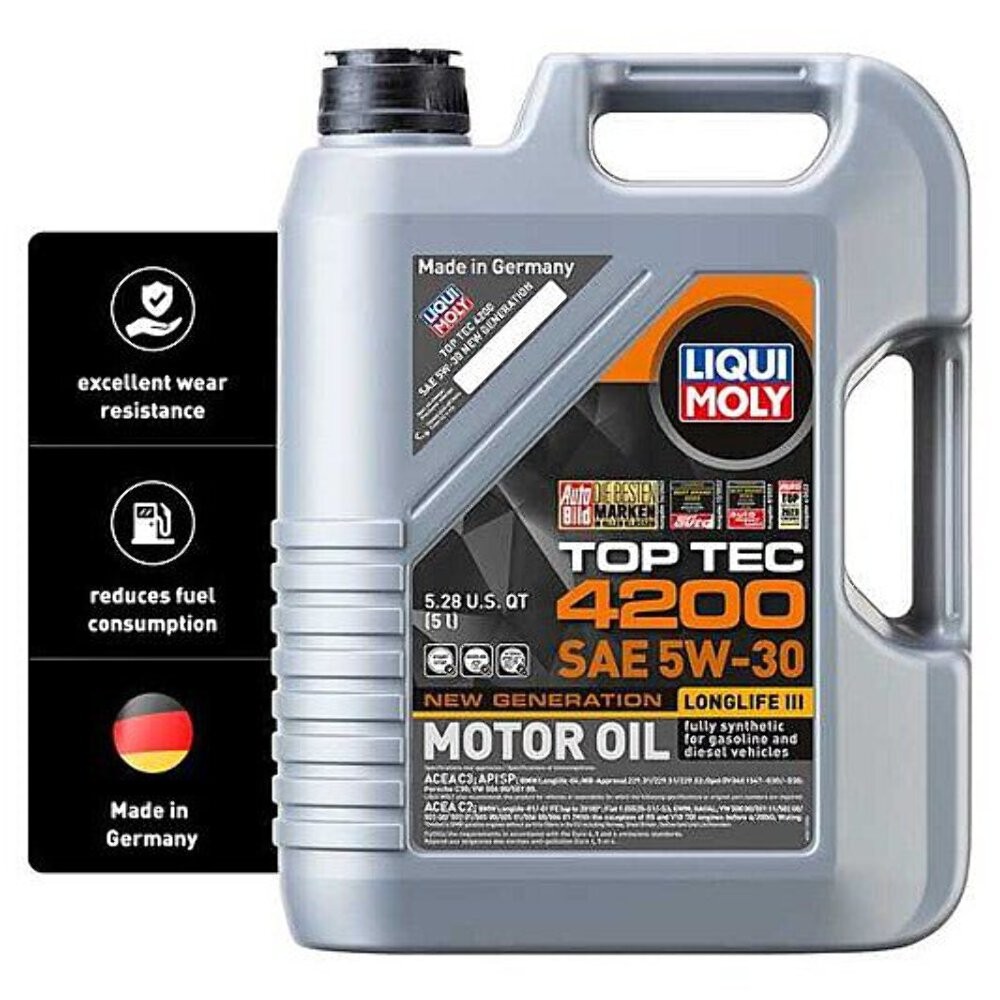Liqui Moly Motor Oil Synthetic Gasoline and Diesel Top Tec 4200 SAE 5W-30 New Ge