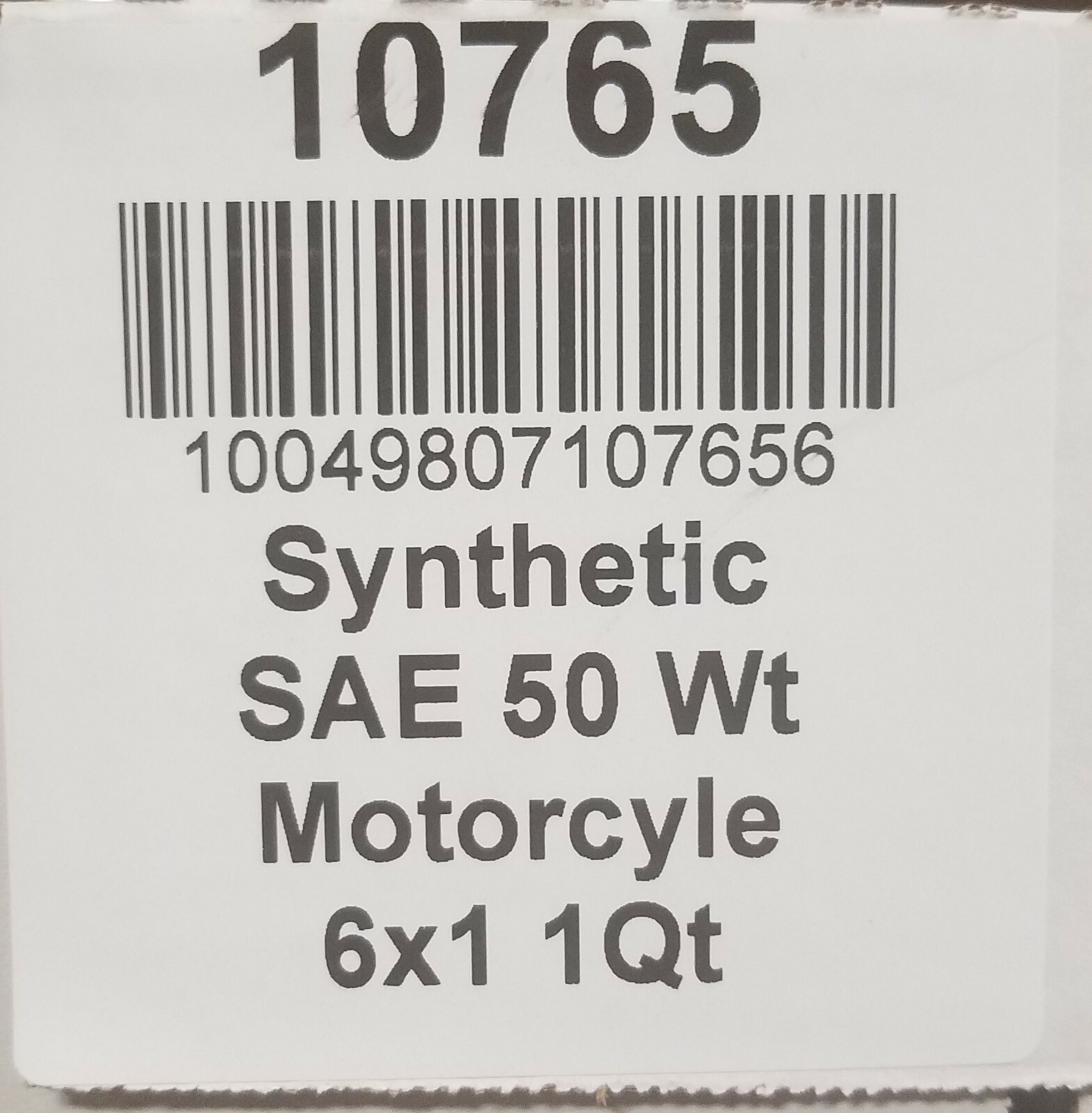 Lucas 10765 Synthetic SAE 50W V-Twin Motorcycle Oil; 6 – 1 Qt Bottles