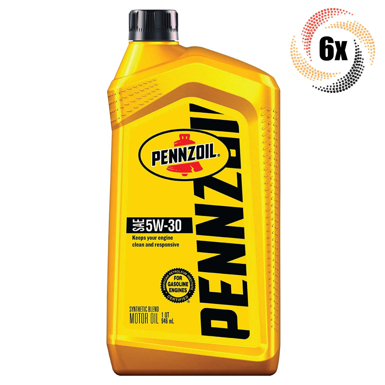 6x Bottles Pennzoil SAE 5W-30 Motor Oil | 1QT | Cleans Engine | Fast Shipping