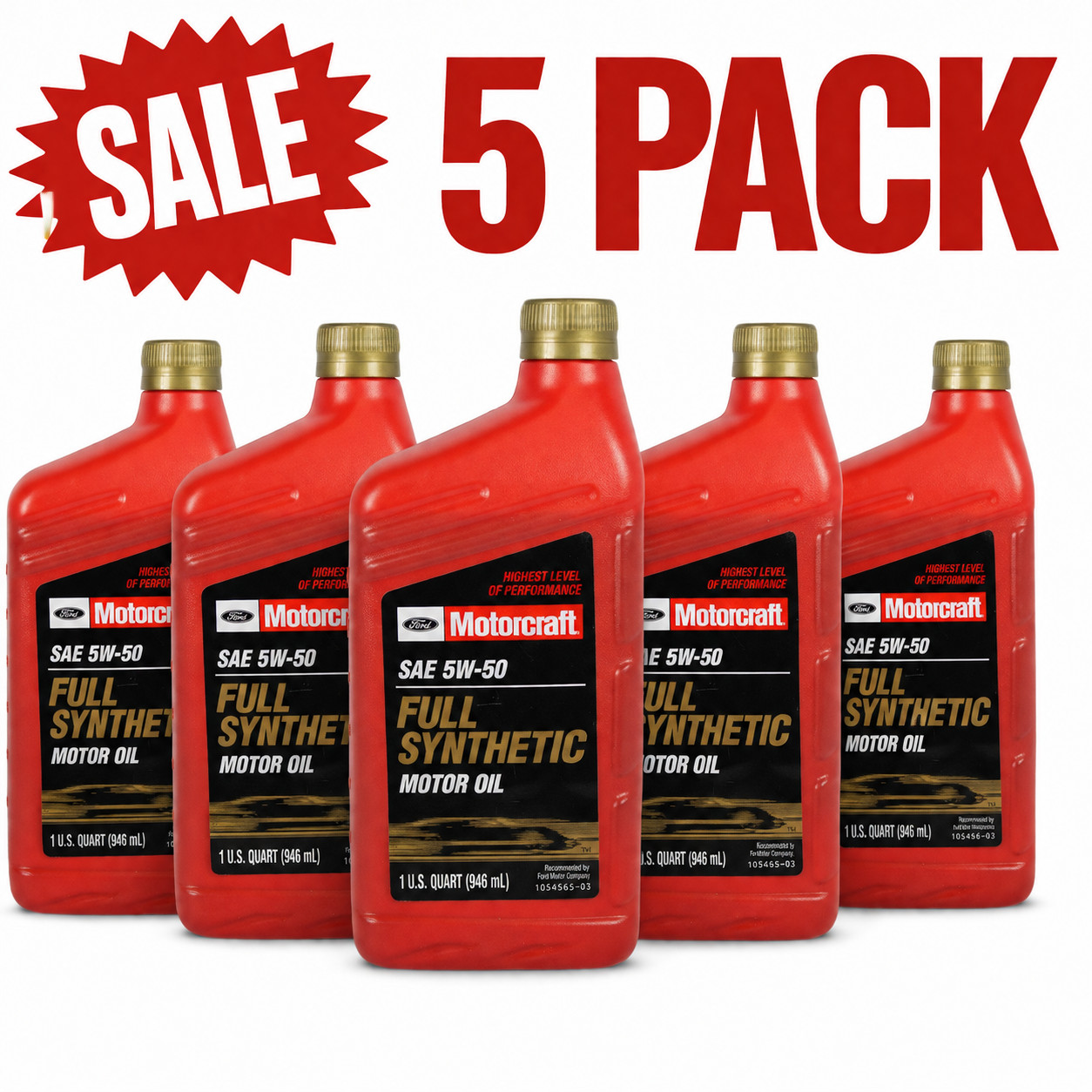 MOTORCRAFT XO5W50QGT Full Synthetic; SAE 5W-50; 1 Quart-SALE