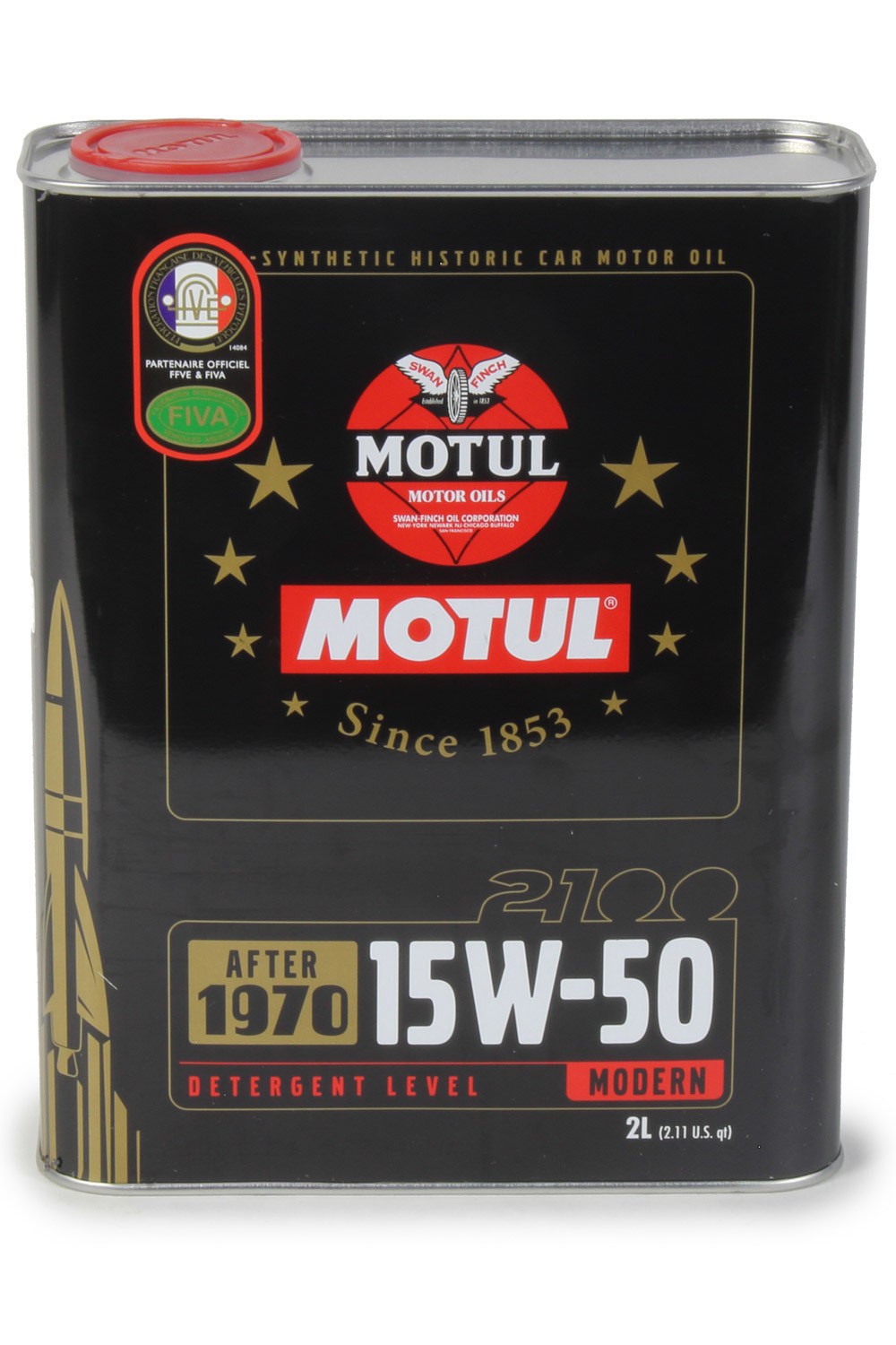 MOTUL USA 2100 Classic 15W50 Semi-Synthetic Motor Oil – 2 Liter Can