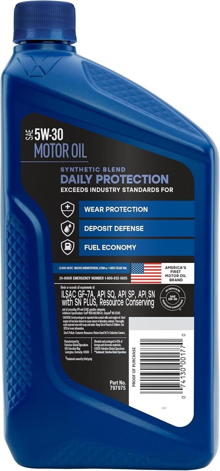 1 QT Daily Protection 5W-30 Synthetic Motor Oil – Reliable Performance Enhancer
