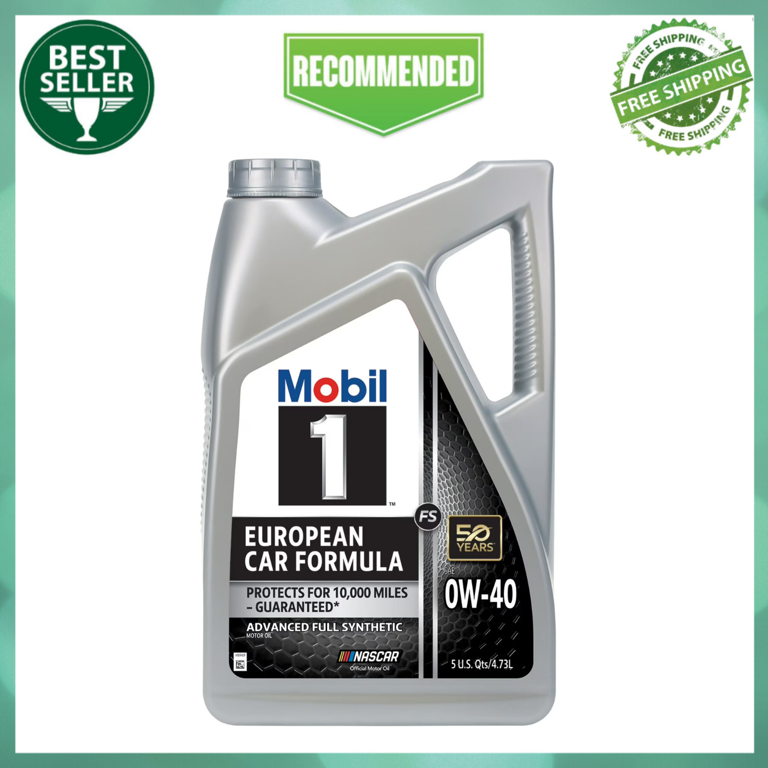 Mobil 1 FS European Car Formula Full Synthetic Motor Oil 0W-40, 5 Quart, NEW