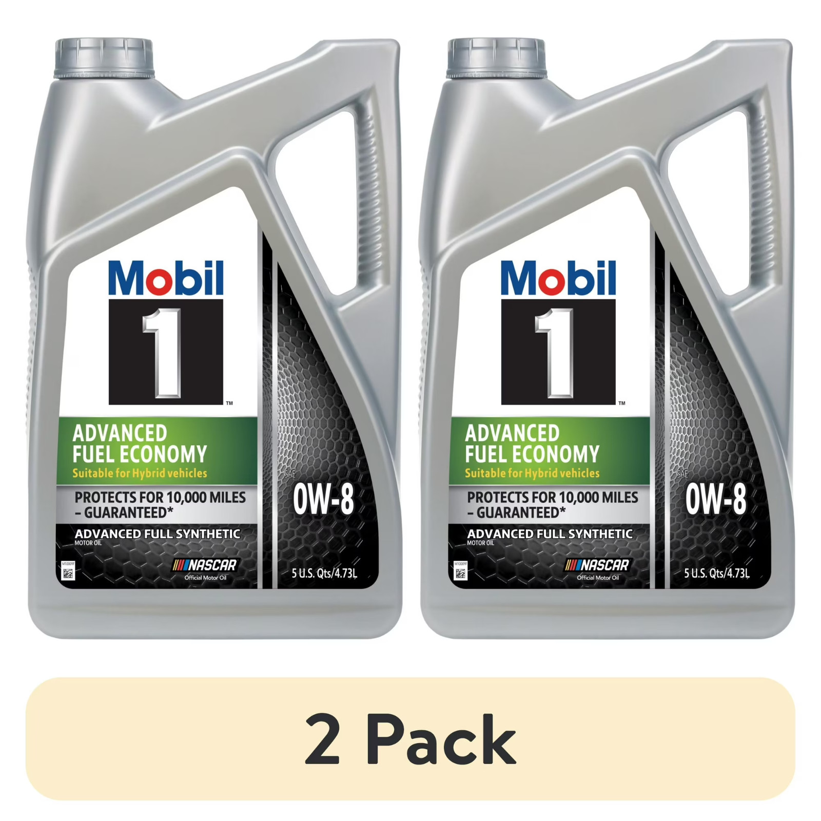 (2 pack) Mobil 1 Advanced Fuel Economy Full Synthetic Motor Oil 0W-8, 5 Quart