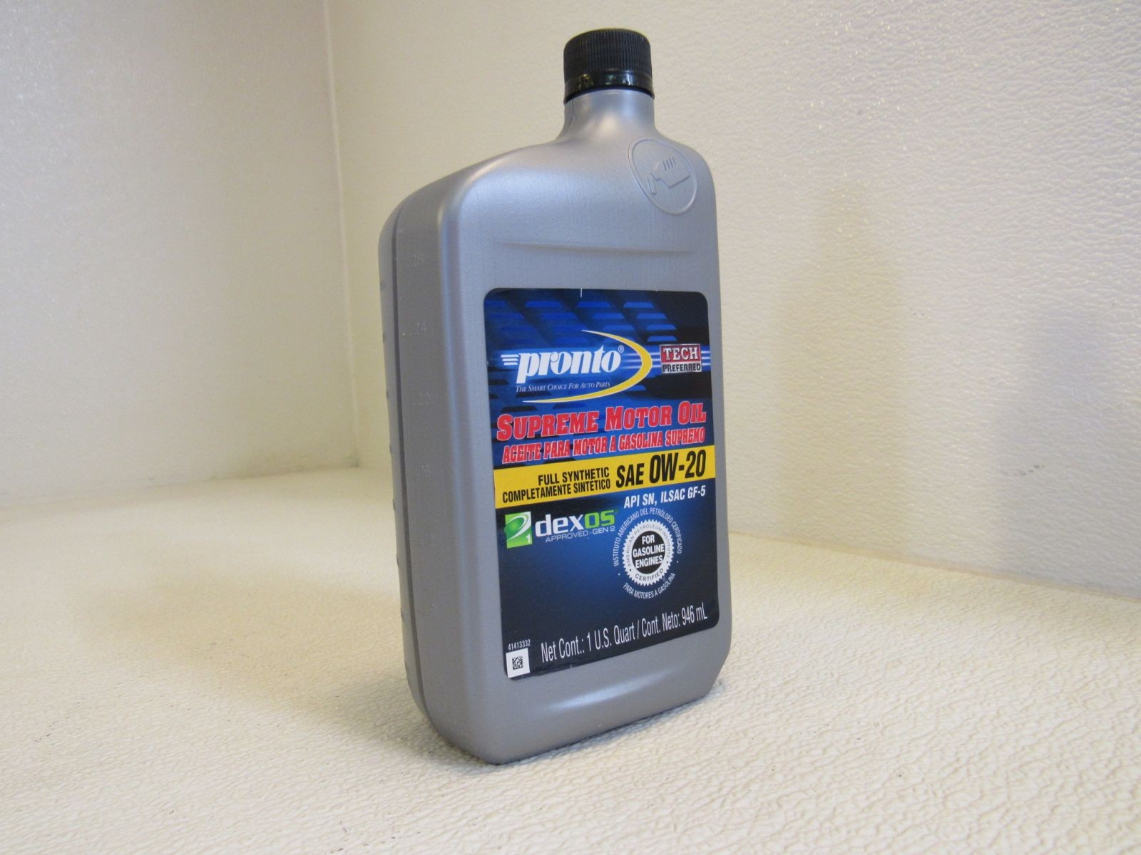 Pronto Full Synthetic Supreme Motor Oil SAE 0W-20 1-qt 946-ml 511DPR