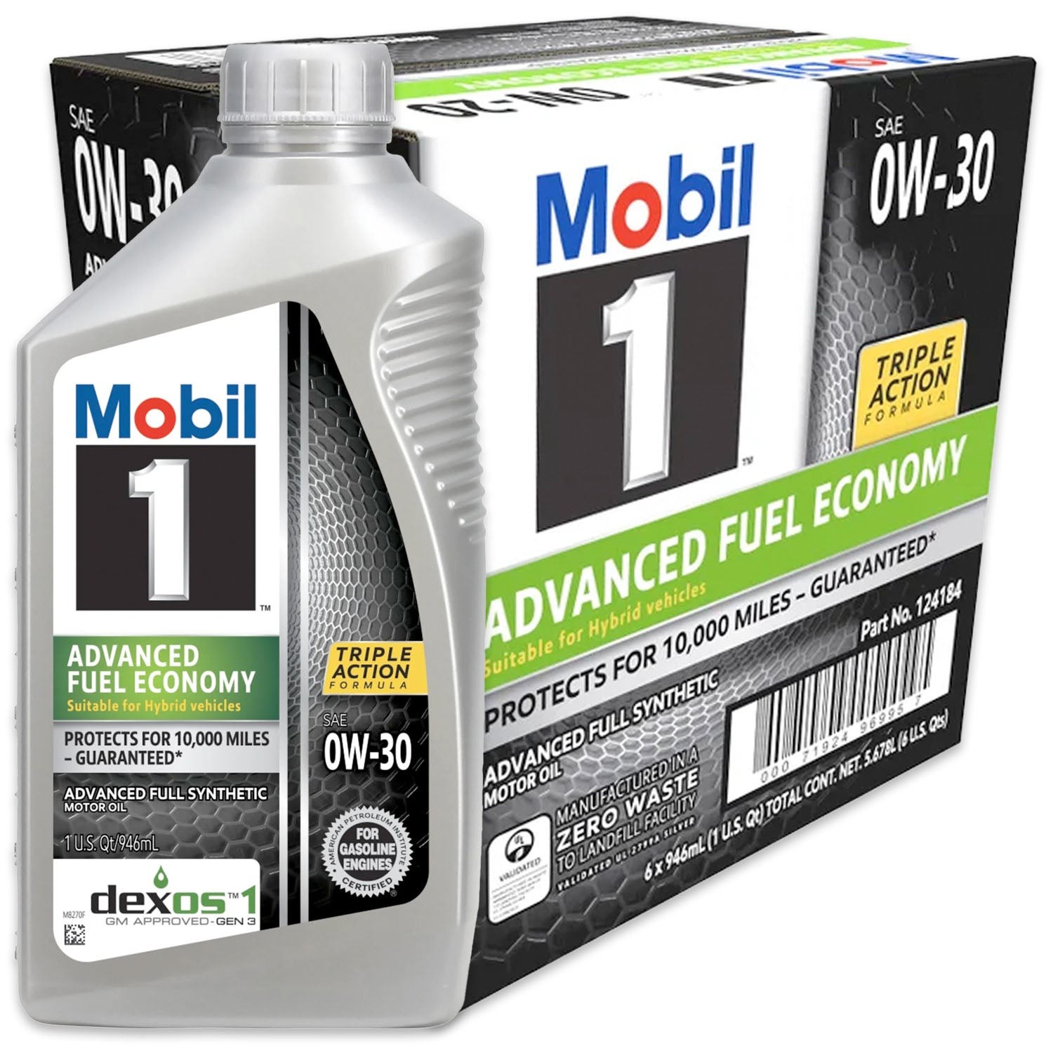 6 Pack Mobil 1 SAE 0W-30 Advanced Full Synthetic Motor Oil 1 QT