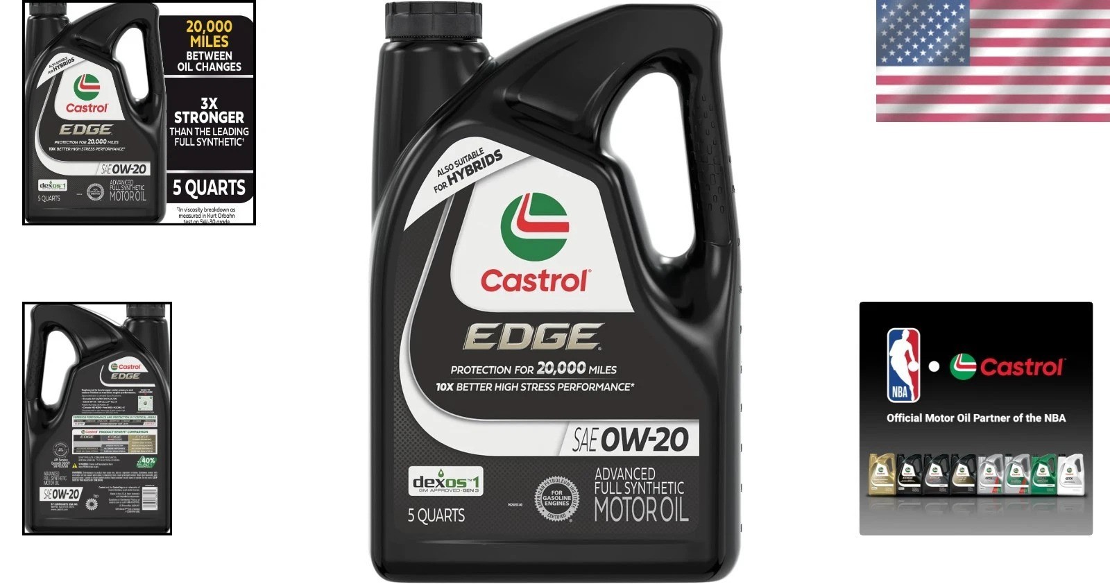Fuel Efficient Motor Oil 0W20 5 Quarts Jug for High Temperature Performance
