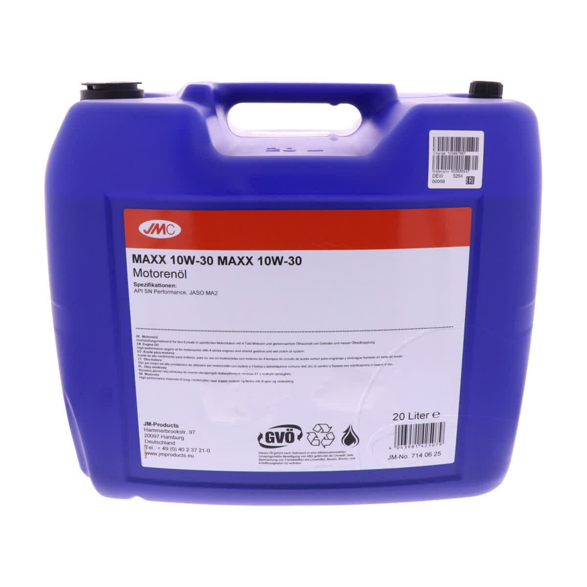 JMC Engine Oil 10W30 4T Synthetic 20L