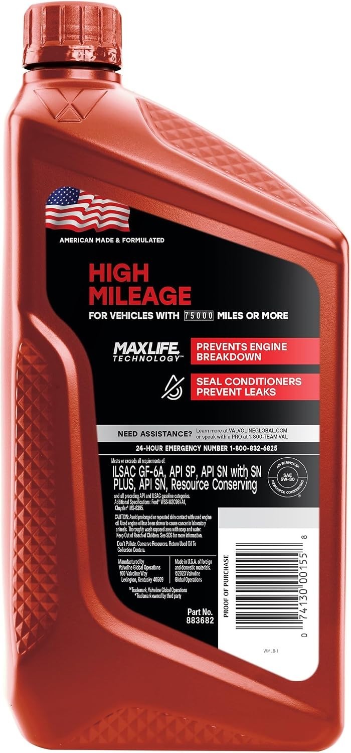 5W-30 Synthetic Blend Motor Oil – 1 Quart for Improved Fuel Efficiency