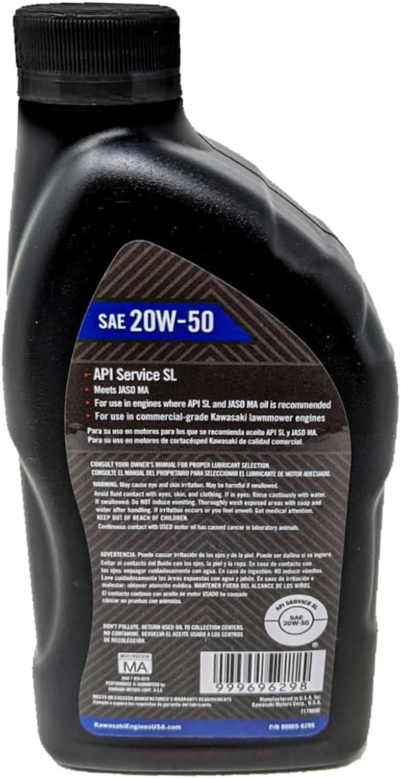 12Park SAE 20W50 4-Cycle Engine Motor Oil OEM# 99969-6298 Quart Bottle
