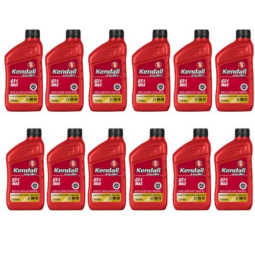 Kendall 5W20 GT-1 Max Motor Full Syn Oil with Liquitek; Case 12 – 1 Qt Bottles