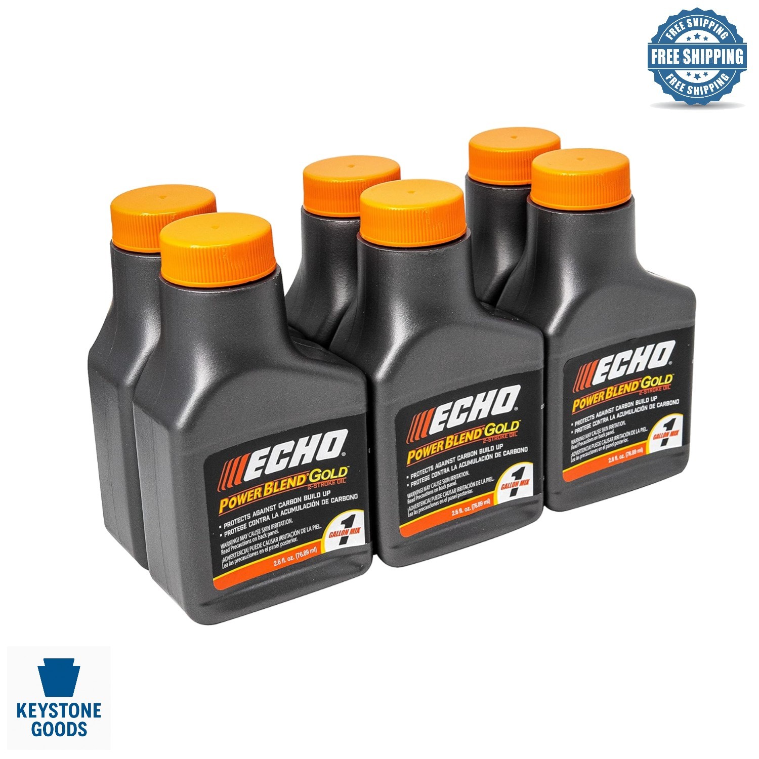 6450001G Power Blend Gold 2-Cycle Oil — 6 Pack, High Performance, Low Smoke f…