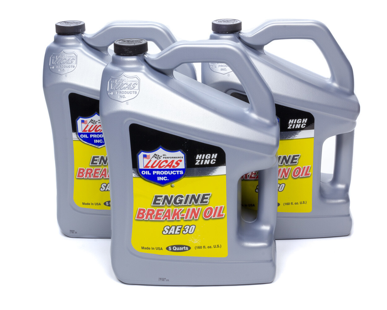 Lucas Motor Oil – High Zinc Engine Break-In SAE 30W Conventional – 5 qt Set of 3