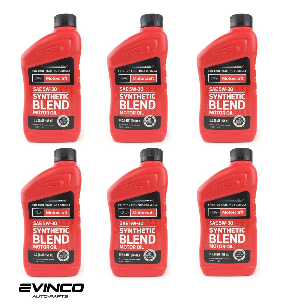 Motorcraft SAE 5W30 Synthetic Blend Motor Oil 6 Quarts Ford OEM Oil Change