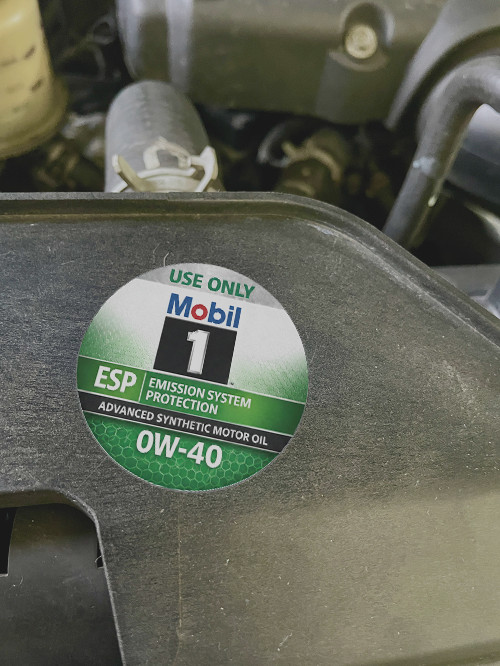 Mobil 1 ESP 0W-40 – Engine Bay ID Labels (Set of 2)