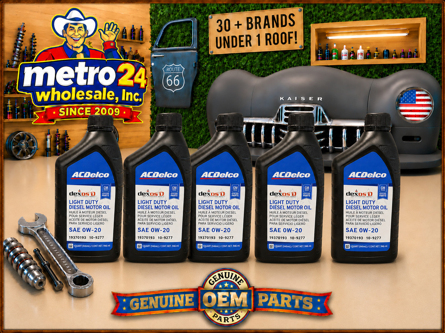 (5) AC DELCO LIGHT DIESEL MOTOR OIL DURAMAX SAE 0W-20 DEXOS D 19370138 10-9277