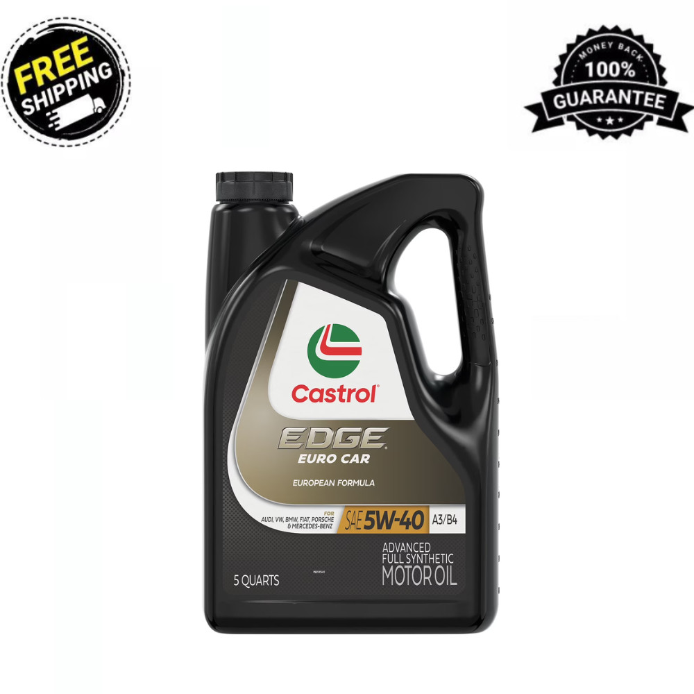 Castrol EDGE Euro 5W-40 A3/B4 Advanced Full Synthetic Motor Oil, 5 Quarts, 1PK