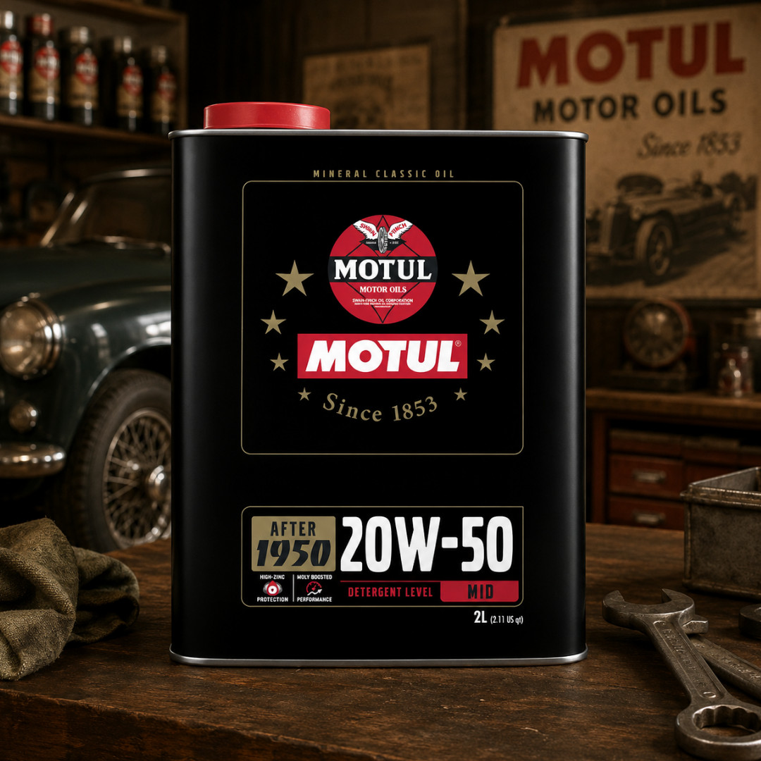 Motul Classic Performance 20W-50 High-Zinc Mineral Engine Oil 2L Pack of 2