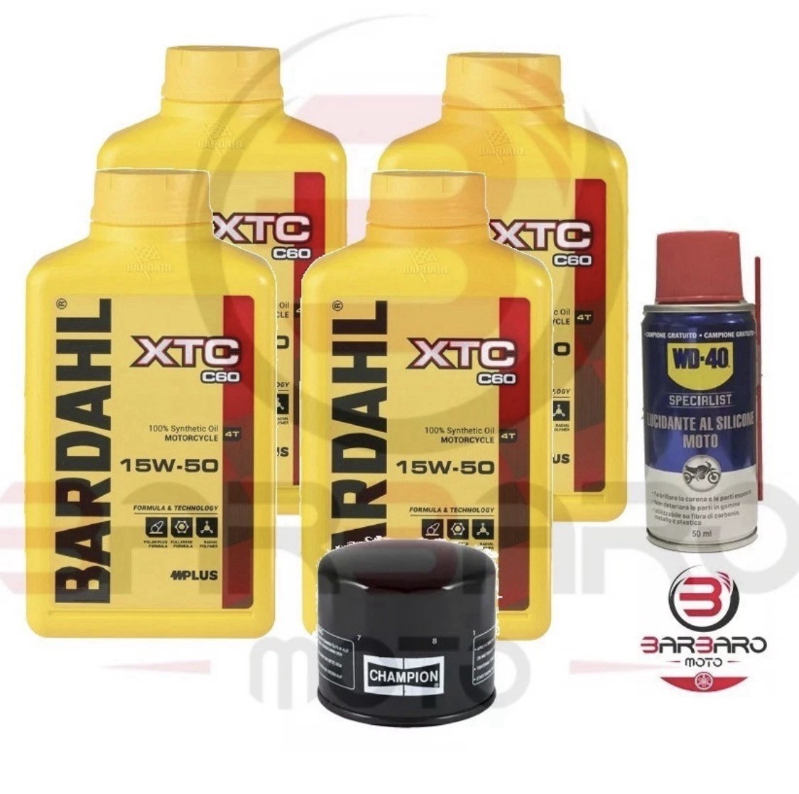 4 L Bardahl XTC C60 15w50 Oil Motorcycle 4T 100% Synthetic +Filter+ WD Tribute
