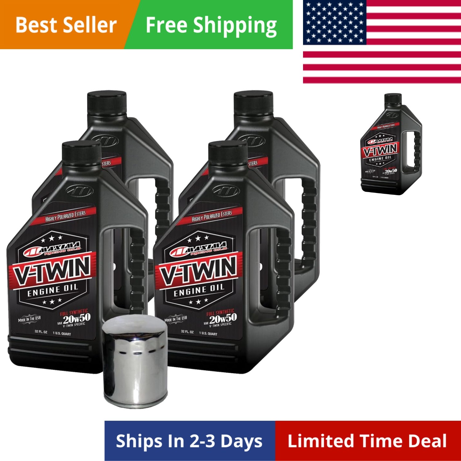 VTEOCK13 Full Synthetic Engine Oil Change Kit for Harley Davidson Twin Cam V-…