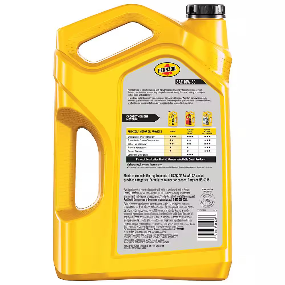 SAE 10W-30 Motor Oil 5 Qt. Pennzoil