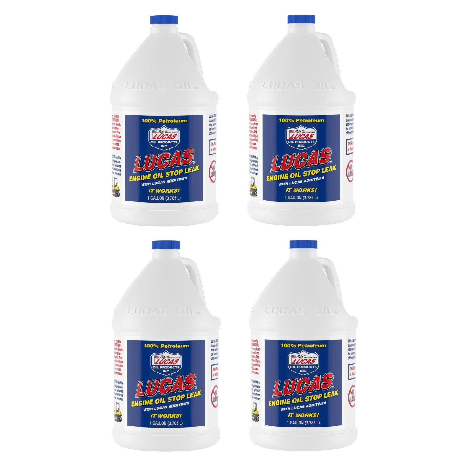 Lucas Oil Pure Petroleum Engine Oil Stop Leak 1 Gallon Bottles Set of 4