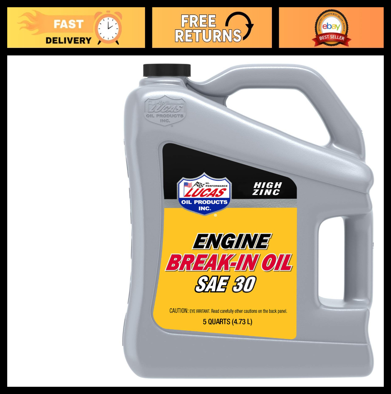 SAE 30 Racing Engine Break-in Oil – High Performance, 5 Quart, Ideal for Engines