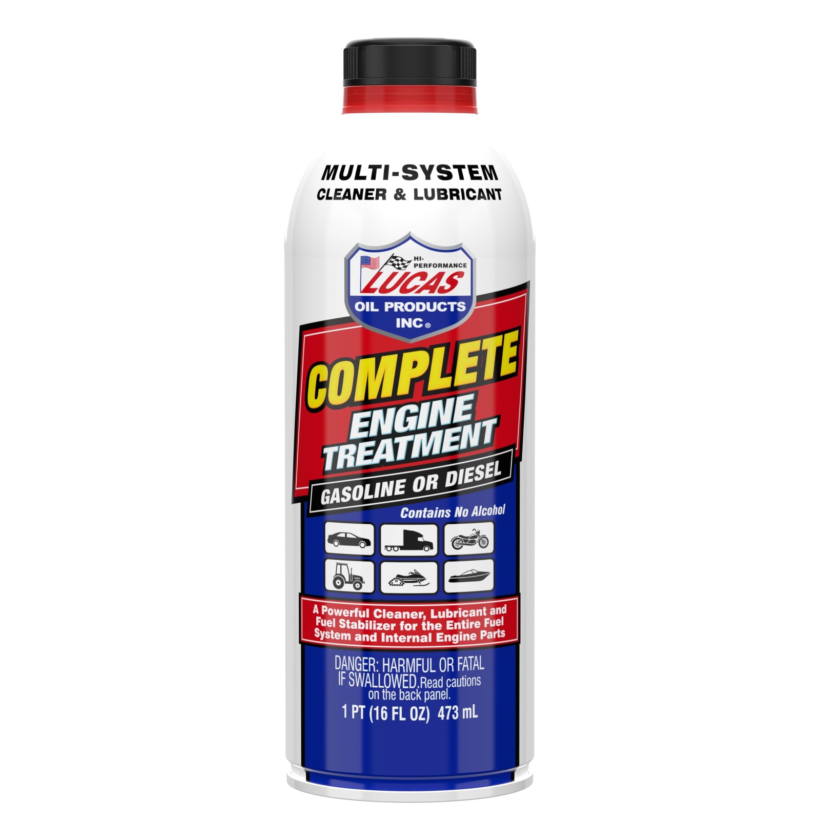 Lucas Oil 10016 Complete Engine Treatment – 16oz Fuel & Oil Additive