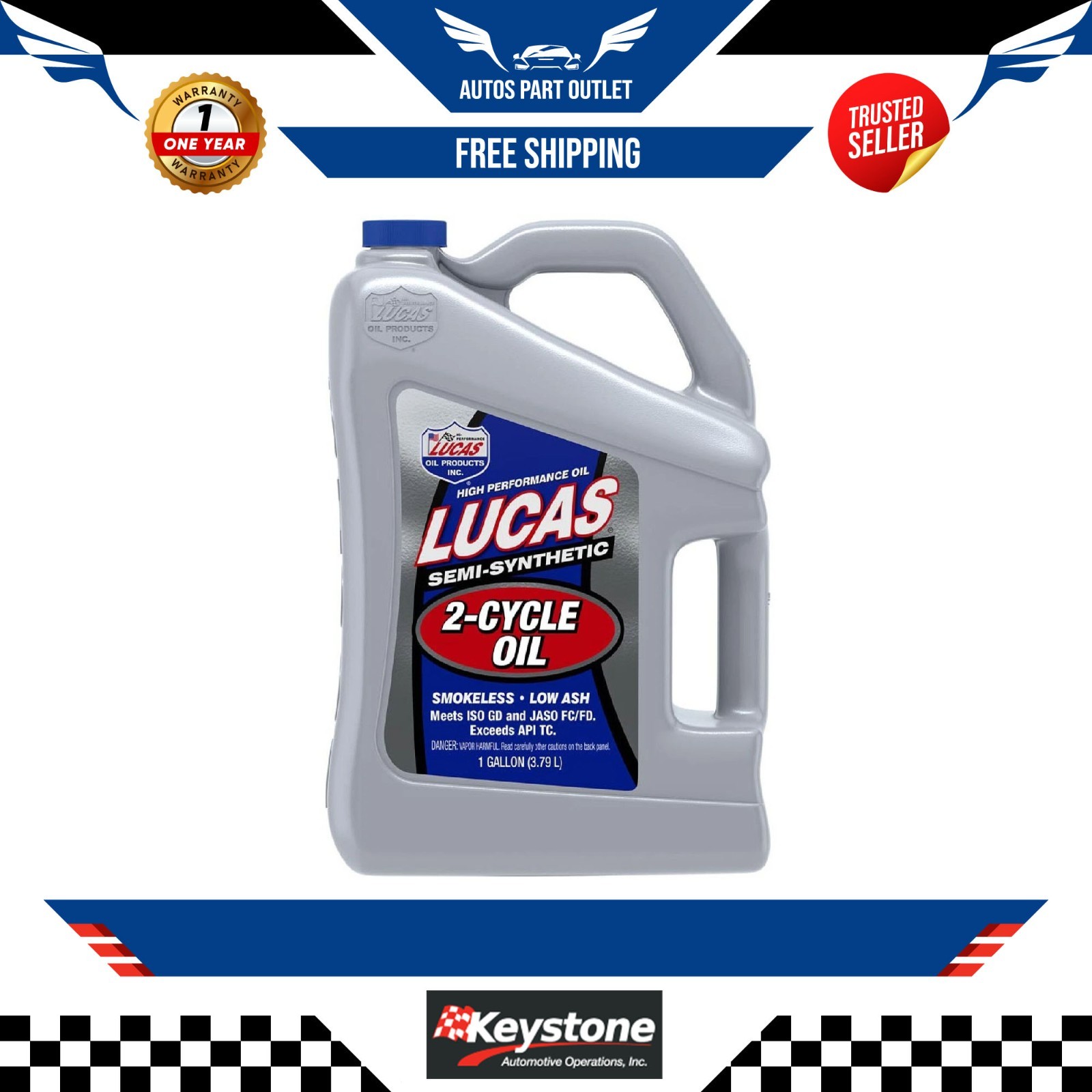 New Semi-Synthetic High Performance 2-Cycle Oil 1 Gallon Bottle Single 10115