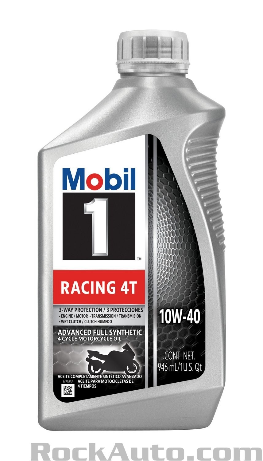 5 PACK-MOBIL 124245 Racing 4T; SAE 10W-40; Full Synthetic; Motorcycle Oil; 1 QT